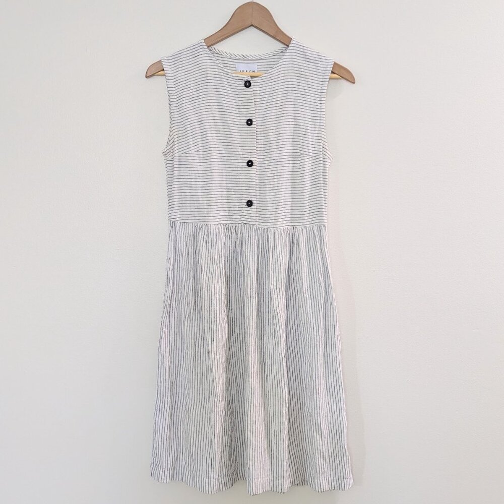 Striped Black & White Linen Mama Dress